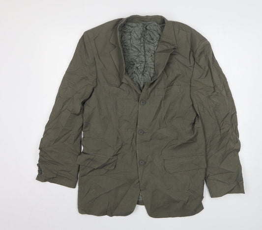 Armando Mens Green  Polyester Jacket Suit Jacket Size 38
