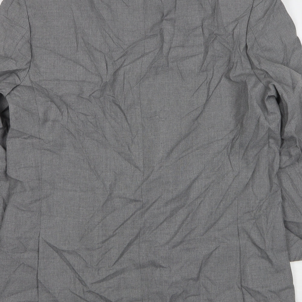 Trevira Mens Grey  Wool Jacket Suit Jacket Size 44