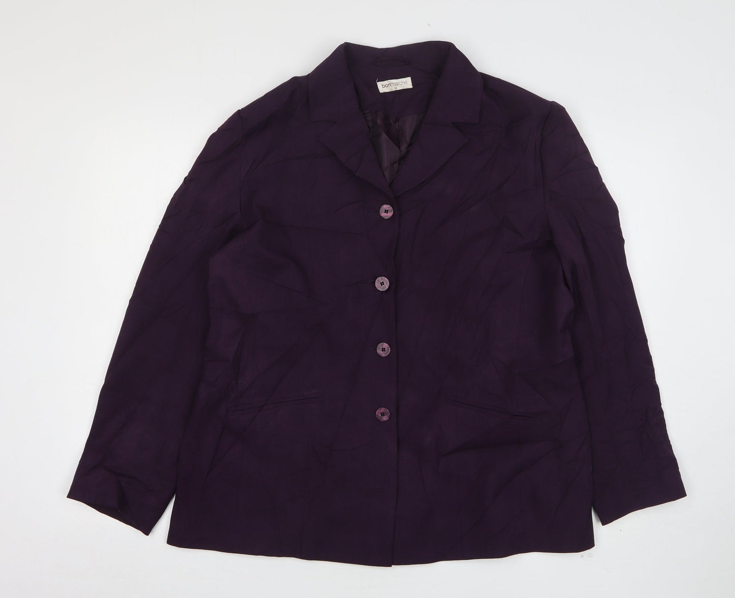 Bonmarché Womens Purple  Polyester Jacket Suit Jacket Size 16