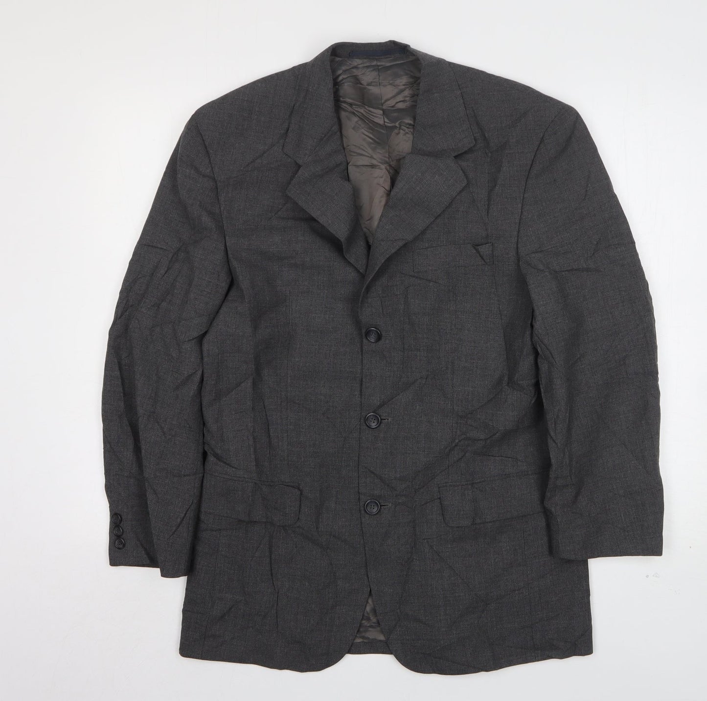 Varteks Mens Grey  Wool Jacket Suit Jacket Size 36