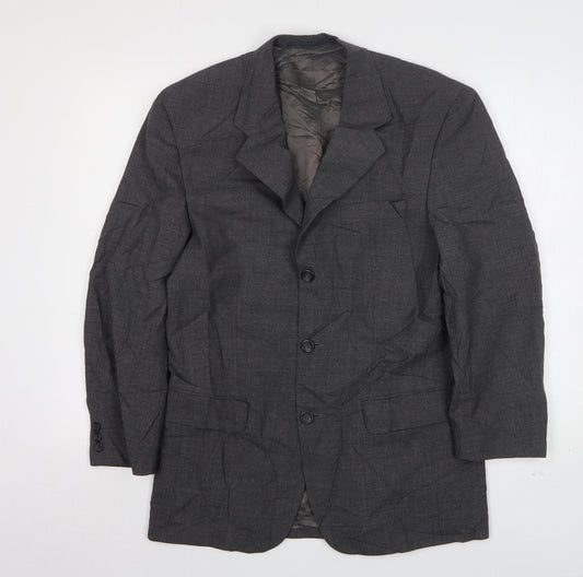 Varteks Mens Grey  Wool Jacket Suit Jacket Size 36