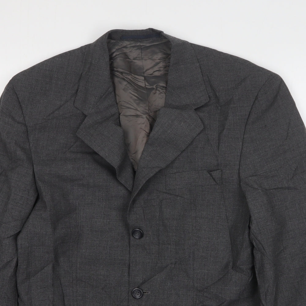 Varteks Mens Grey  Wool Jacket Suit Jacket Size 36