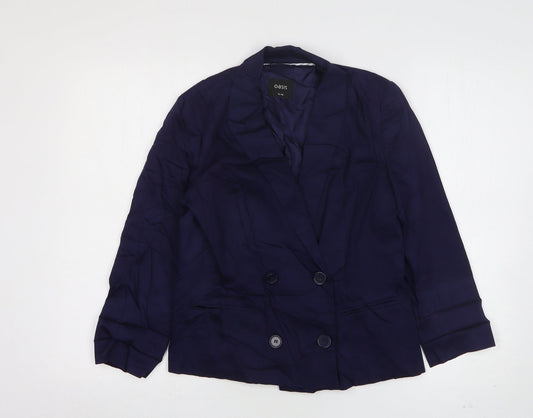 Oasis Womens Blue  Coir Jacket Suit Jacket Size 10