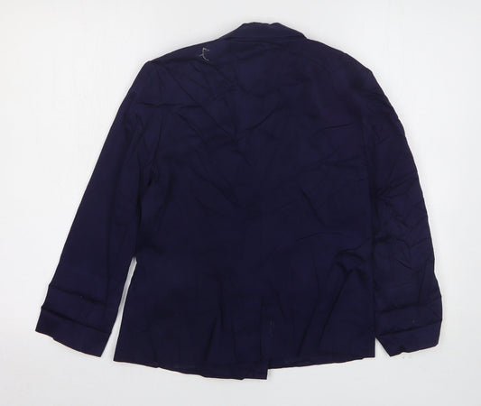 Oasis Womens Blue  Coir Jacket Suit Jacket Size 10