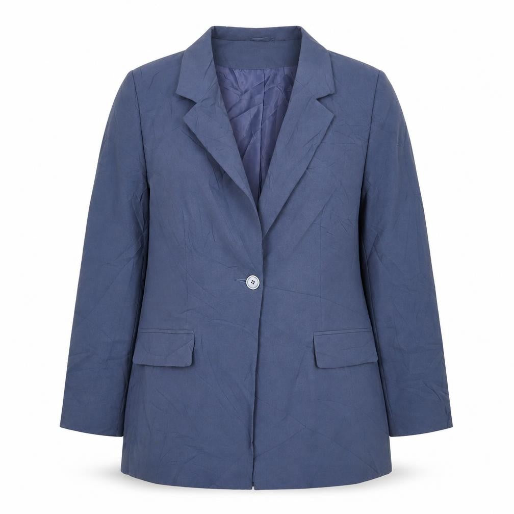 Essentials  Womens Blue  Polyester Jacket Suit Jacket Size 12