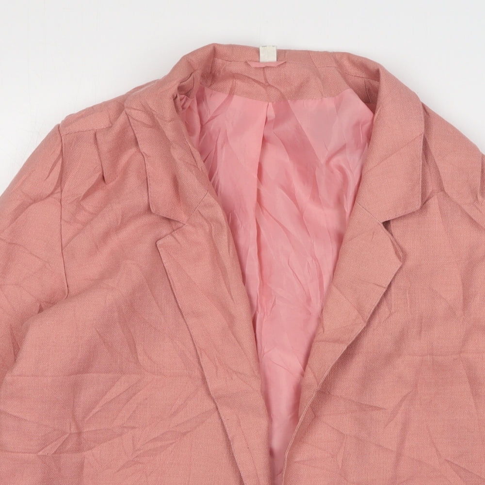 First Avenue Womens Pink  Polyester Jacket Blazer Size 12