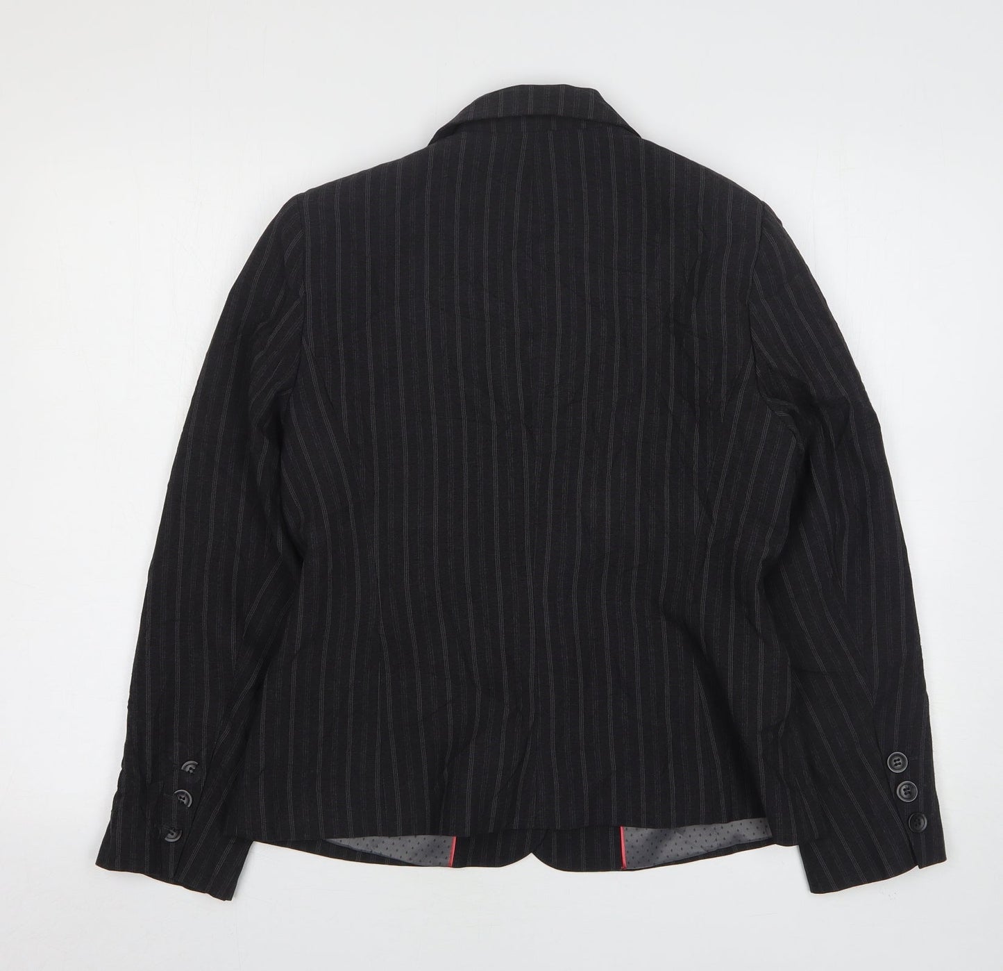 Autonomy  Womens Grey Striped Polyester Jacket Suit Jacket Size 12