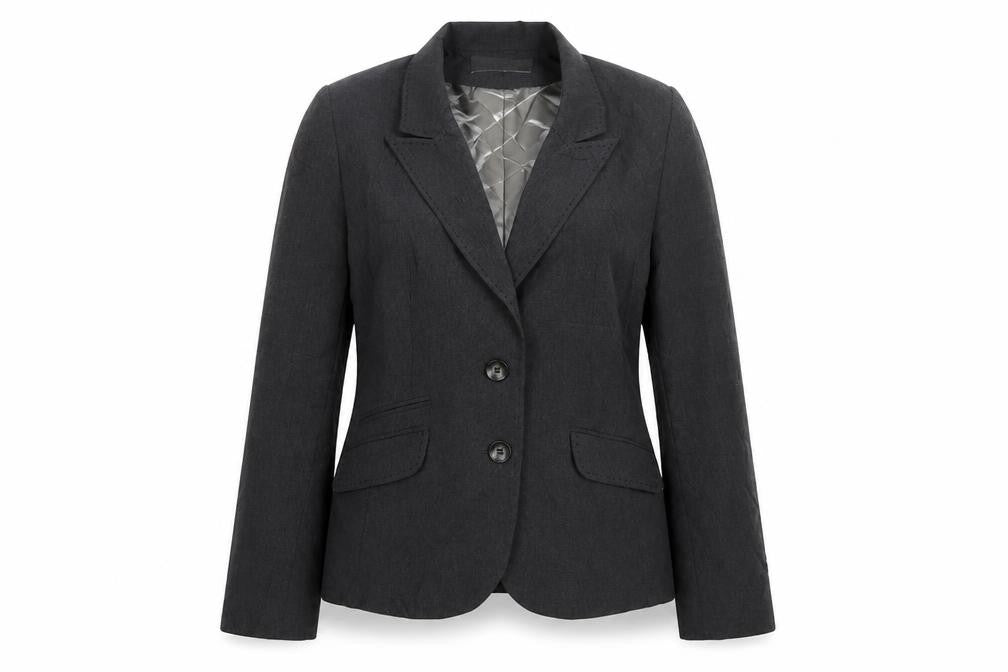 AMARANTO Womens Grey  Polyester Jacket Suit Jacket Size 12