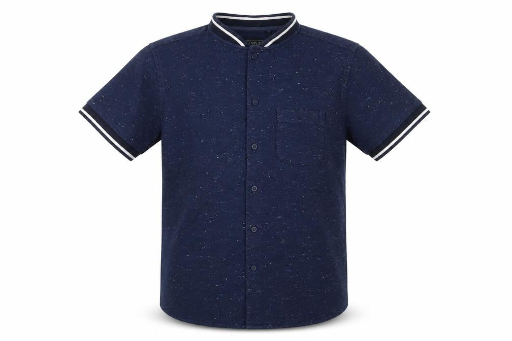 Next Boys Blue  100% Cotton Jersey Button-Up Size 10 Years Crew Neck Button