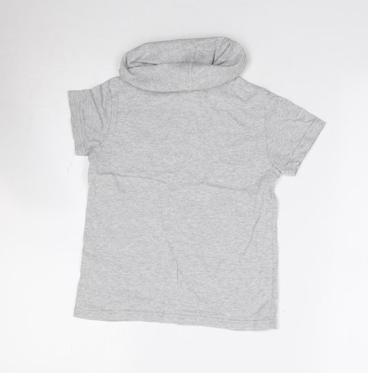 NEXT Boys Grey  100% Cotton Jersey T-Shirt Size 6 Years Roll Neck Pullover