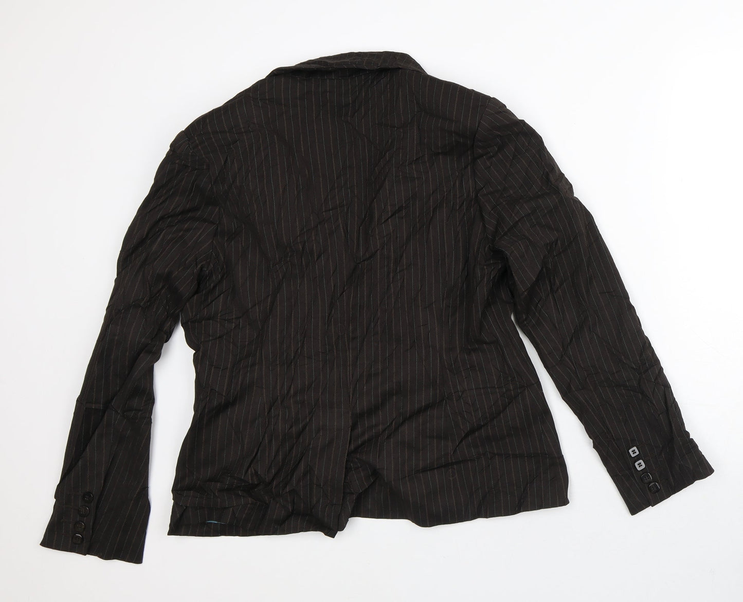 NEXT Womens Brown Striped  Jacket Blazer Size 16