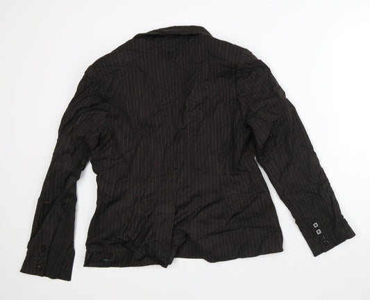 NEXT Womens Brown Striped  Jacket Blazer Size 16