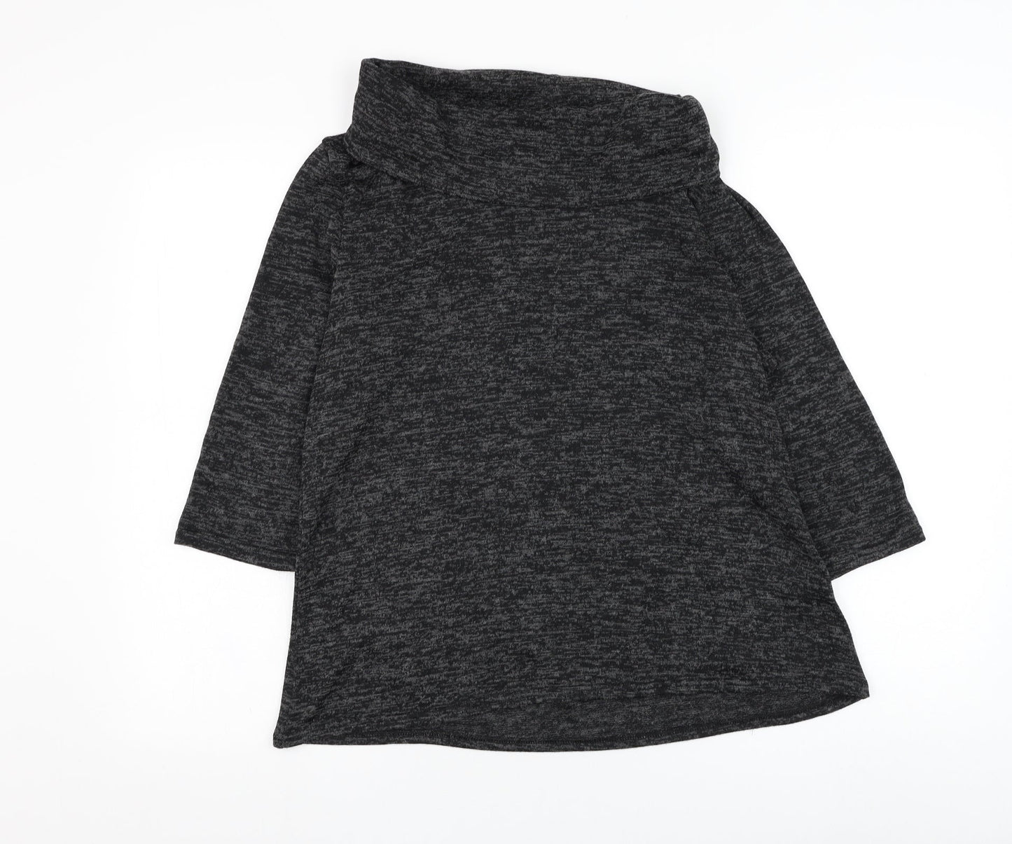 Tru Collection Womens Grey Roll Neck  Polyester Pullover Jumper Size 14