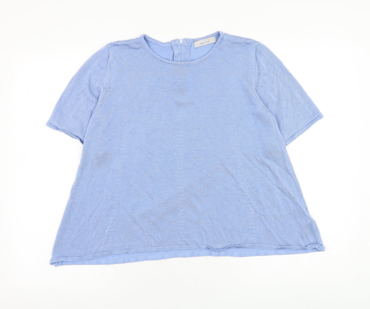 Marks and Spencer Womens Blue Round Neck  Viscose Pullover Jumper Size 14