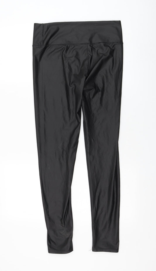 Venessa Nucci Womens Black  Polyamide Capri Leggings Size 30 in L28 in
