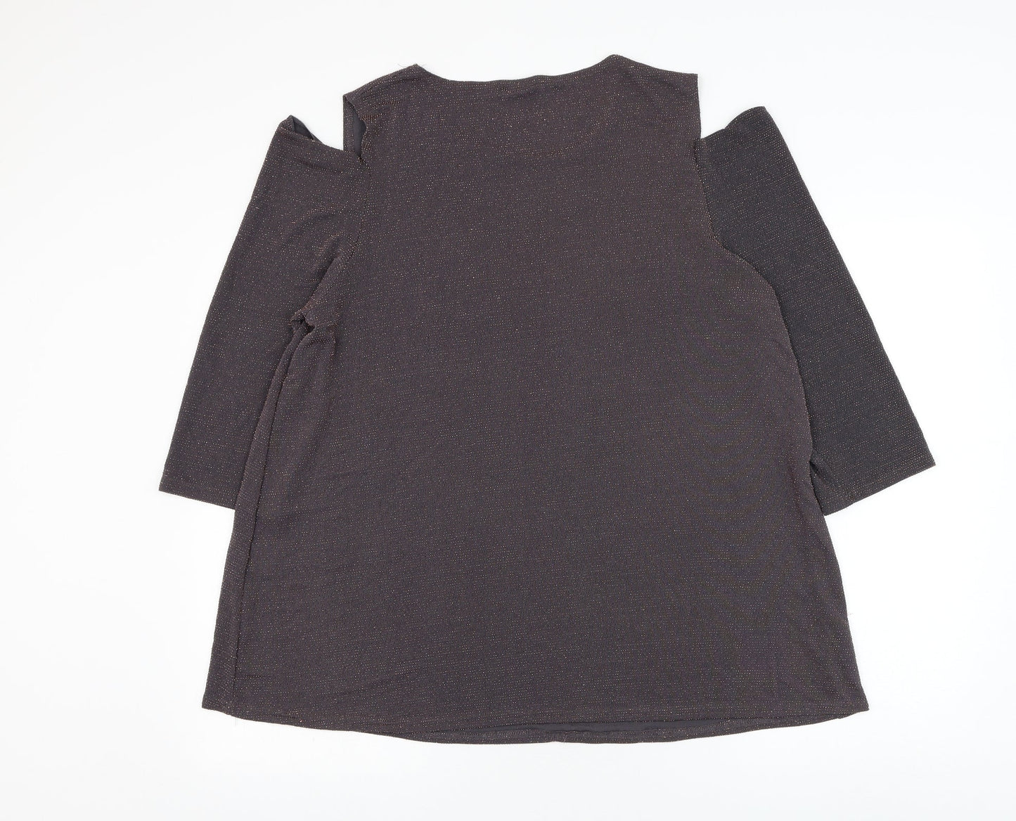 Styled By Womens Purple  Nylon Basic Blouse Size XL Round Neck