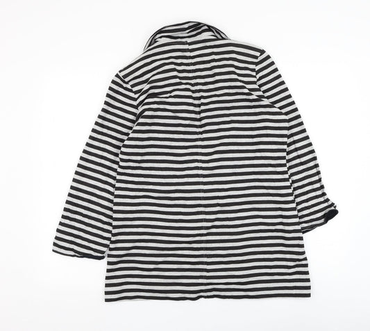 Dunnes Stores Womens Grey Striped  Jacket Blazer Size 14  Button