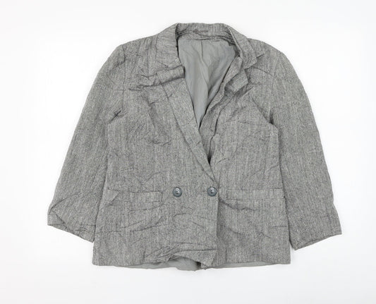 Preworn Womens Grey   Jacket Blazer Size 12  Button