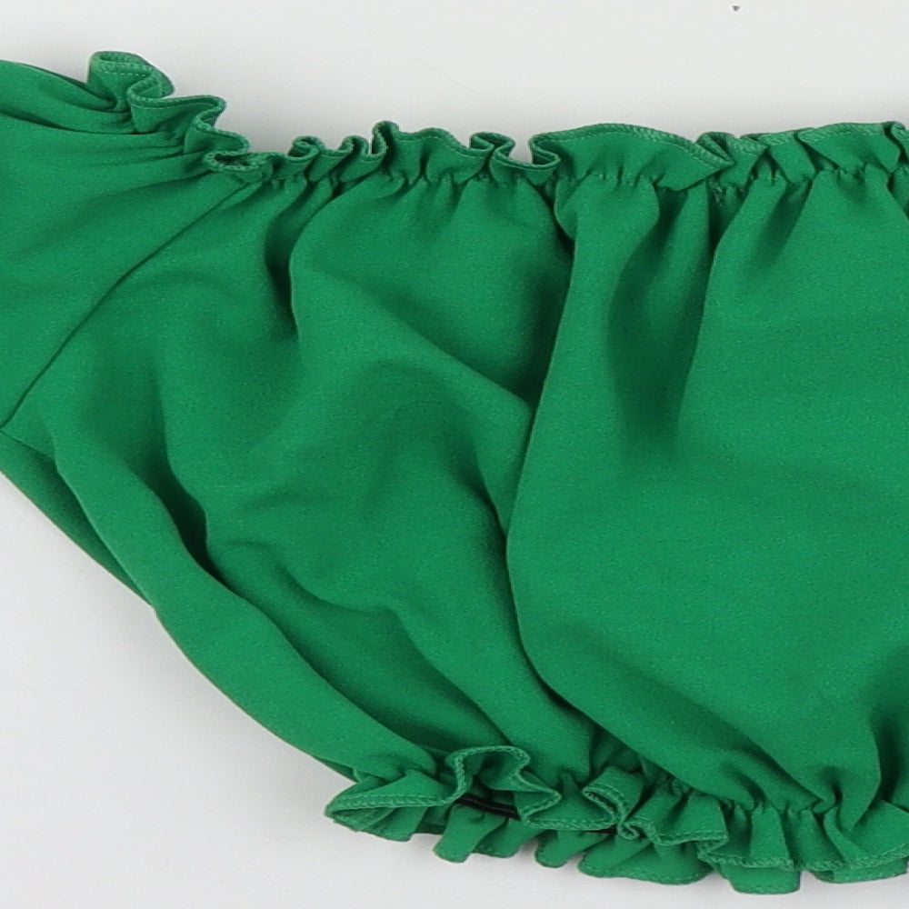 New Look Womens Green  Polyester Basic T-Shirt Size 8 Square Neck