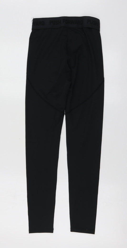 Workout Womens Black  Polyester Jogger Leggings Size XS L26 in Regular