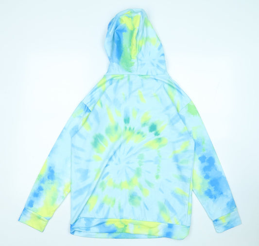 Preworn Womens Multicoloured Geometric Cotton Pullover Hoodie Size S