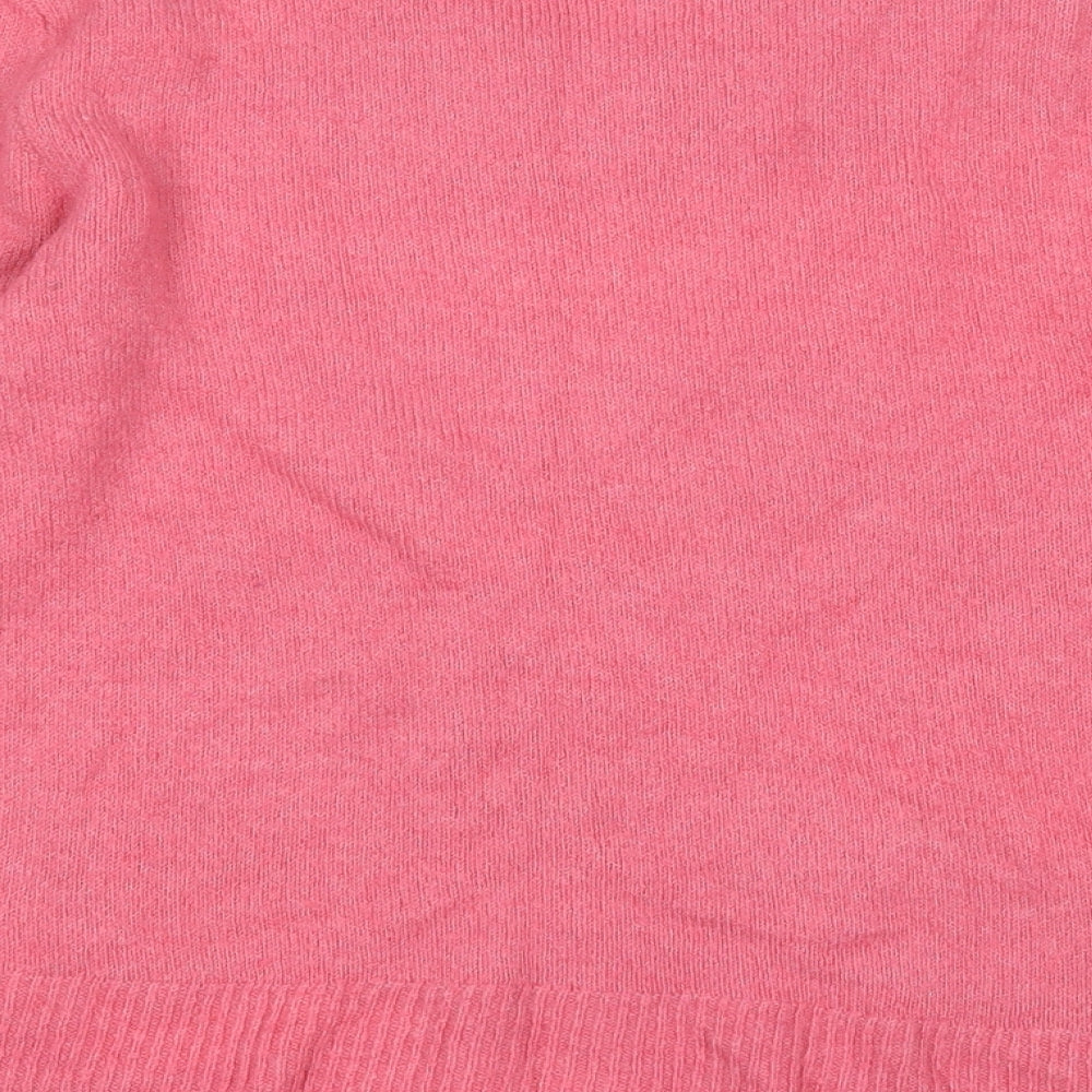 H&M Womens Pink Round Neck  Acrylic Pullover Jumper Size M