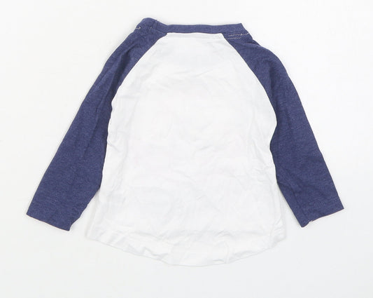Dunnes Stores Girls White  Cotton Basic T-Shirt Size 6-9 Months Round Neck Pullover