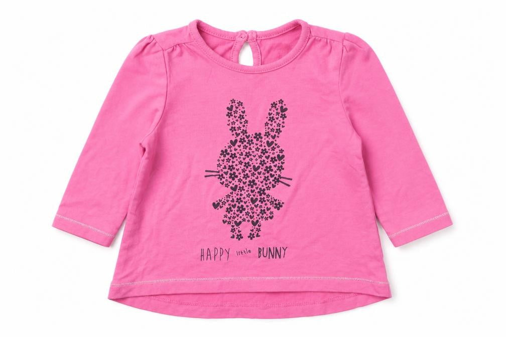 Dunnes Girls Pink  100% Cotton Basic T-Shirt Size 3-6 Months Round Neck Pullover