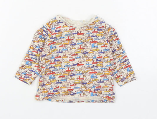 NEXT Boys Multicoloured Geometric 100% Cotton Basic T-Shirt Size 3-6 Months Round Neck Pullover