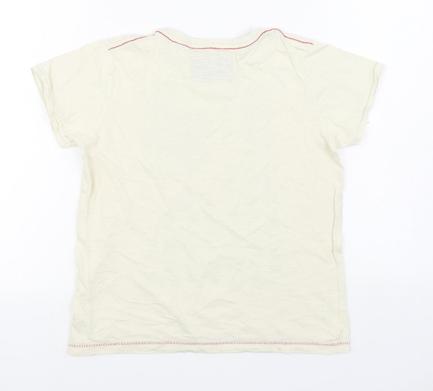 NEXT Boys Beige  100% Cotton Basic T-Shirt Size 9 Years Round Neck Pullover