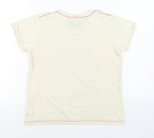 NEXT Boys Beige  100% Cotton Basic T-Shirt Size 9 Years Round Neck Pullover