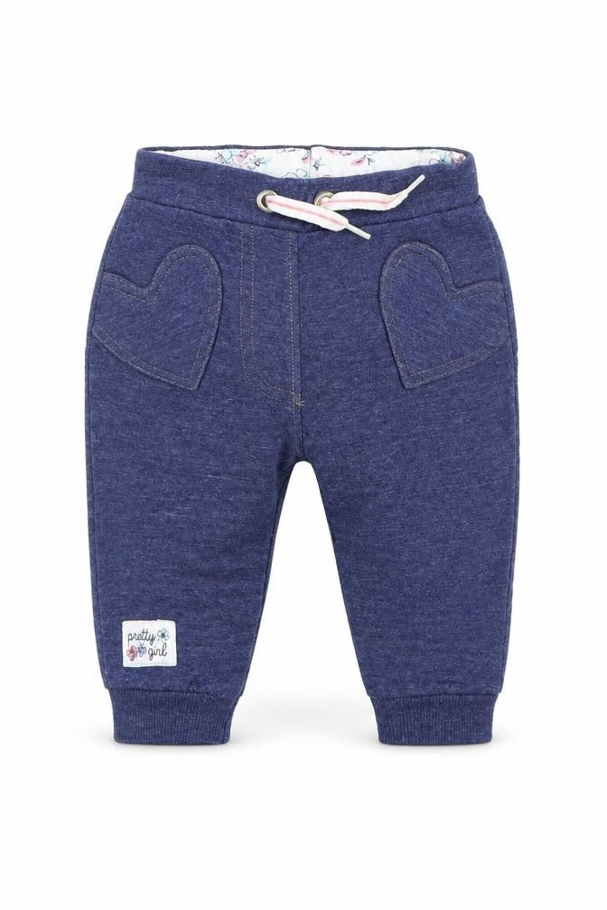 Heatons Boys Blue  Cotton Jogger Trousers Size 6-9 Months  Tie