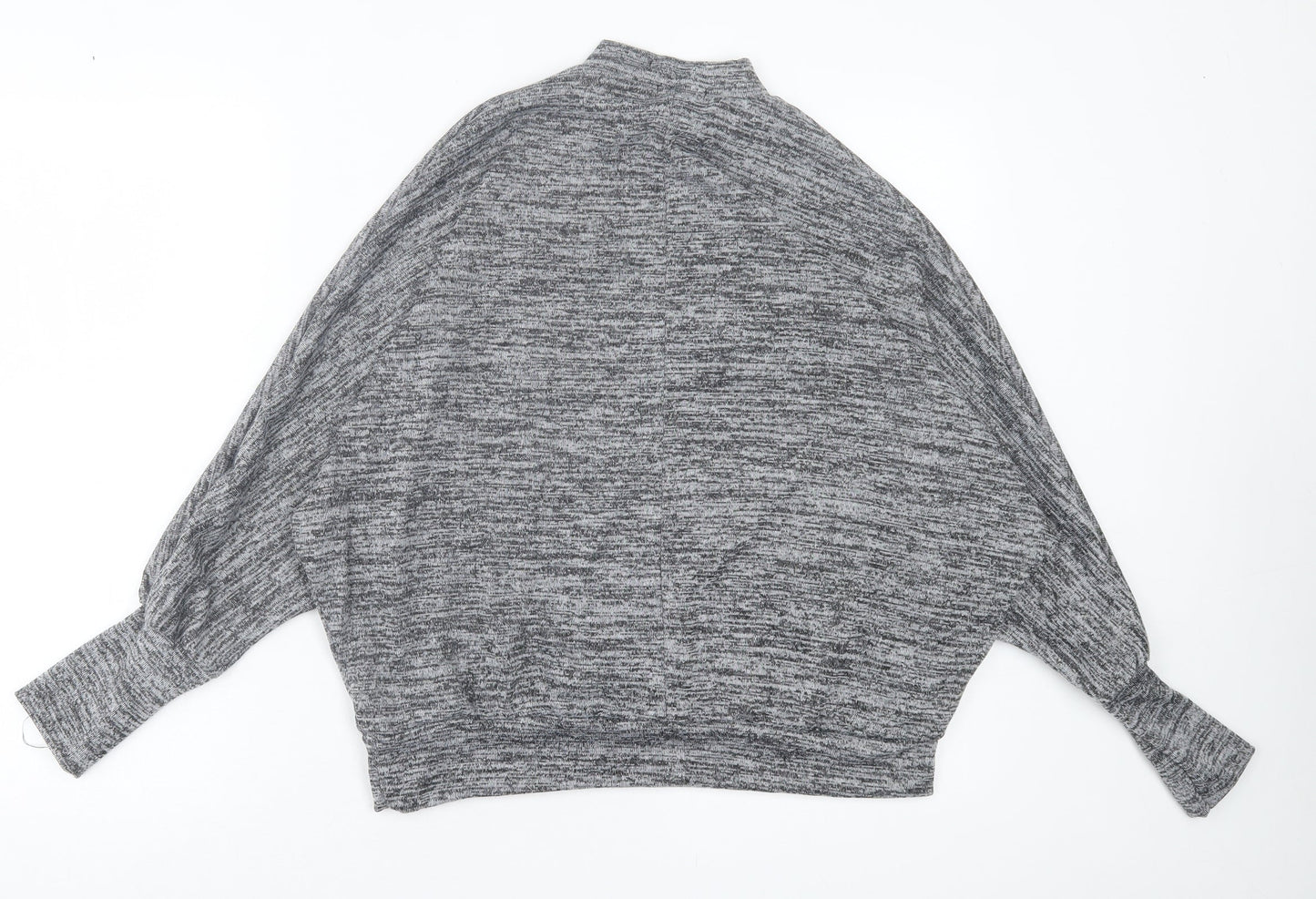 PRETTYLITTLETHING Womens Grey  Polyester Basic T-Shirt Size 8 High Neck