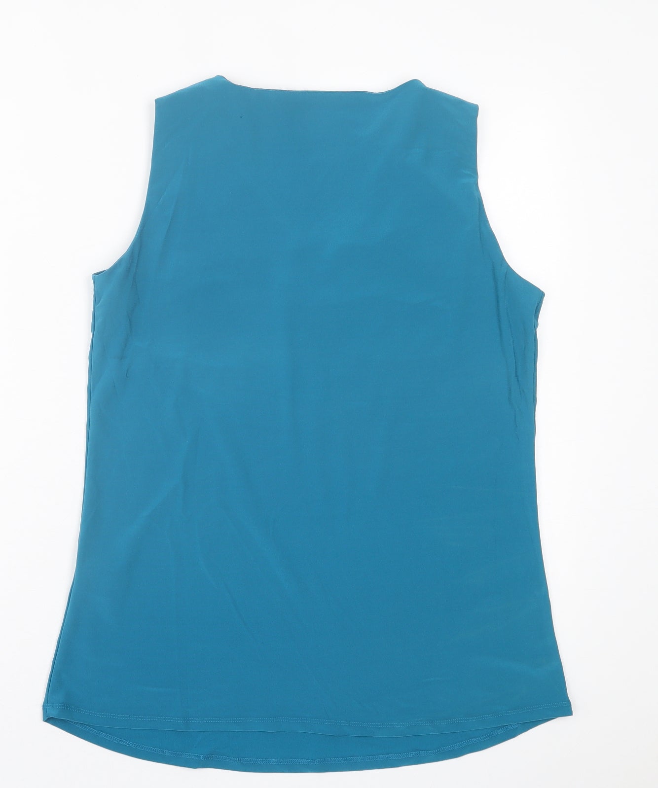 Antthony Womens Blue  Nylon Basic Tank Size S V-Neck