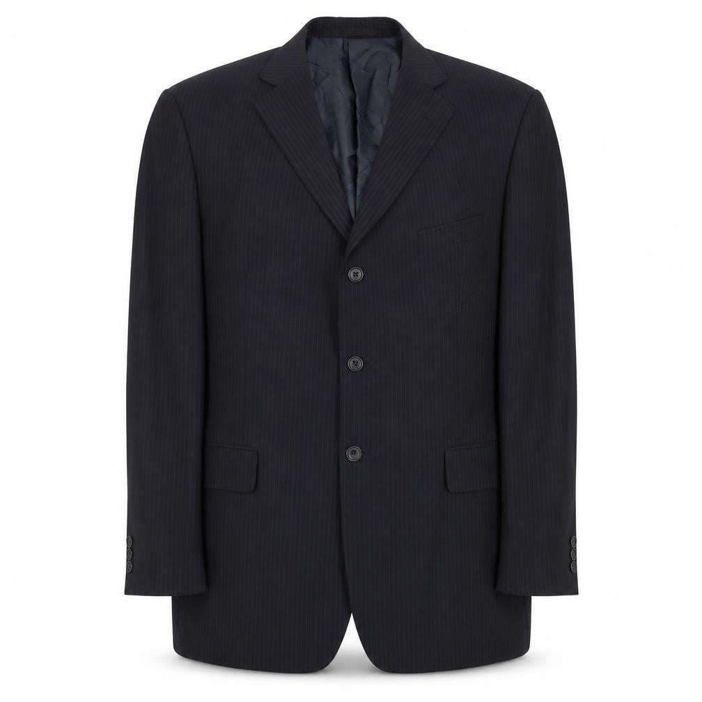 Marks and Spencer Mens Blue Striped Polyester Jacket Suit Jacket Size 44