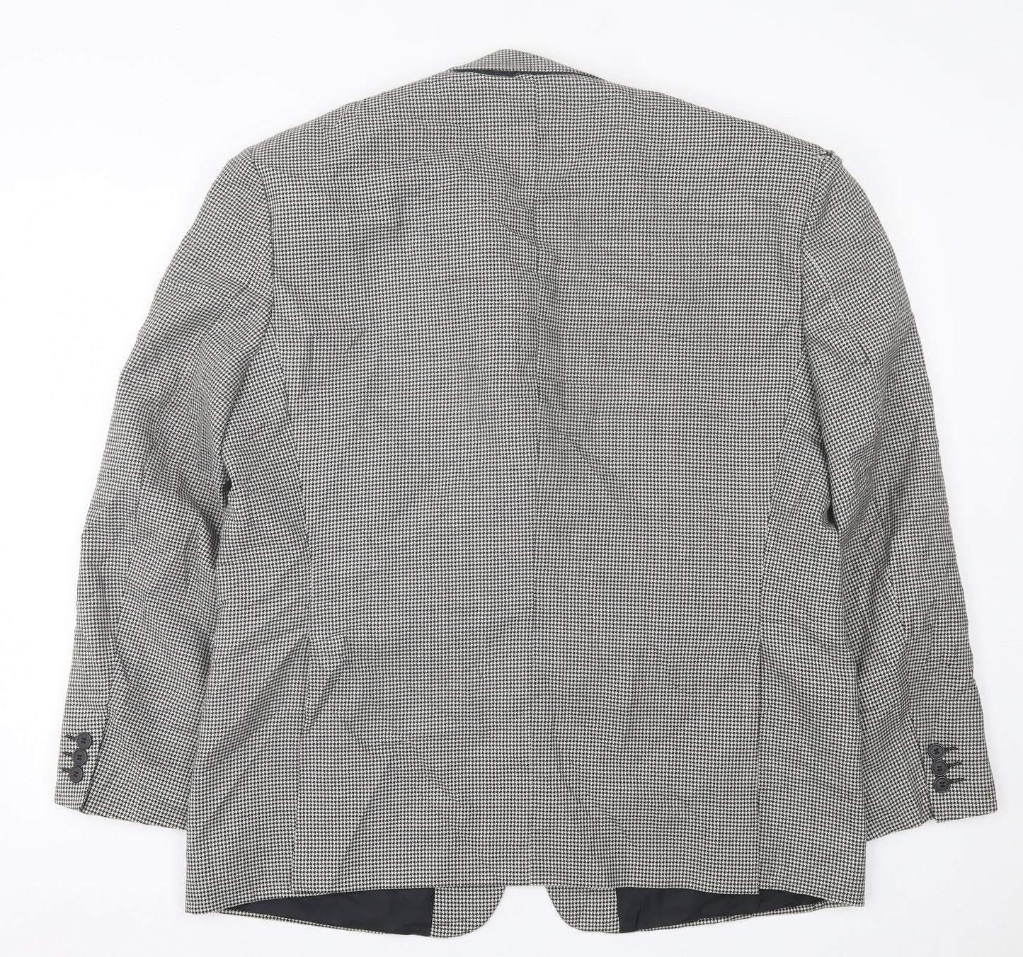 Jolliman Mens White Houndstooth Polyester Jacket Suit Jacket Size 44