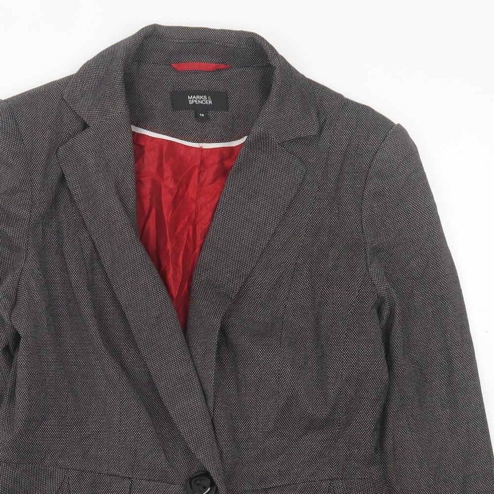 Marks and Spencer Womens Grey   Jacket Blazer Size 10  Button