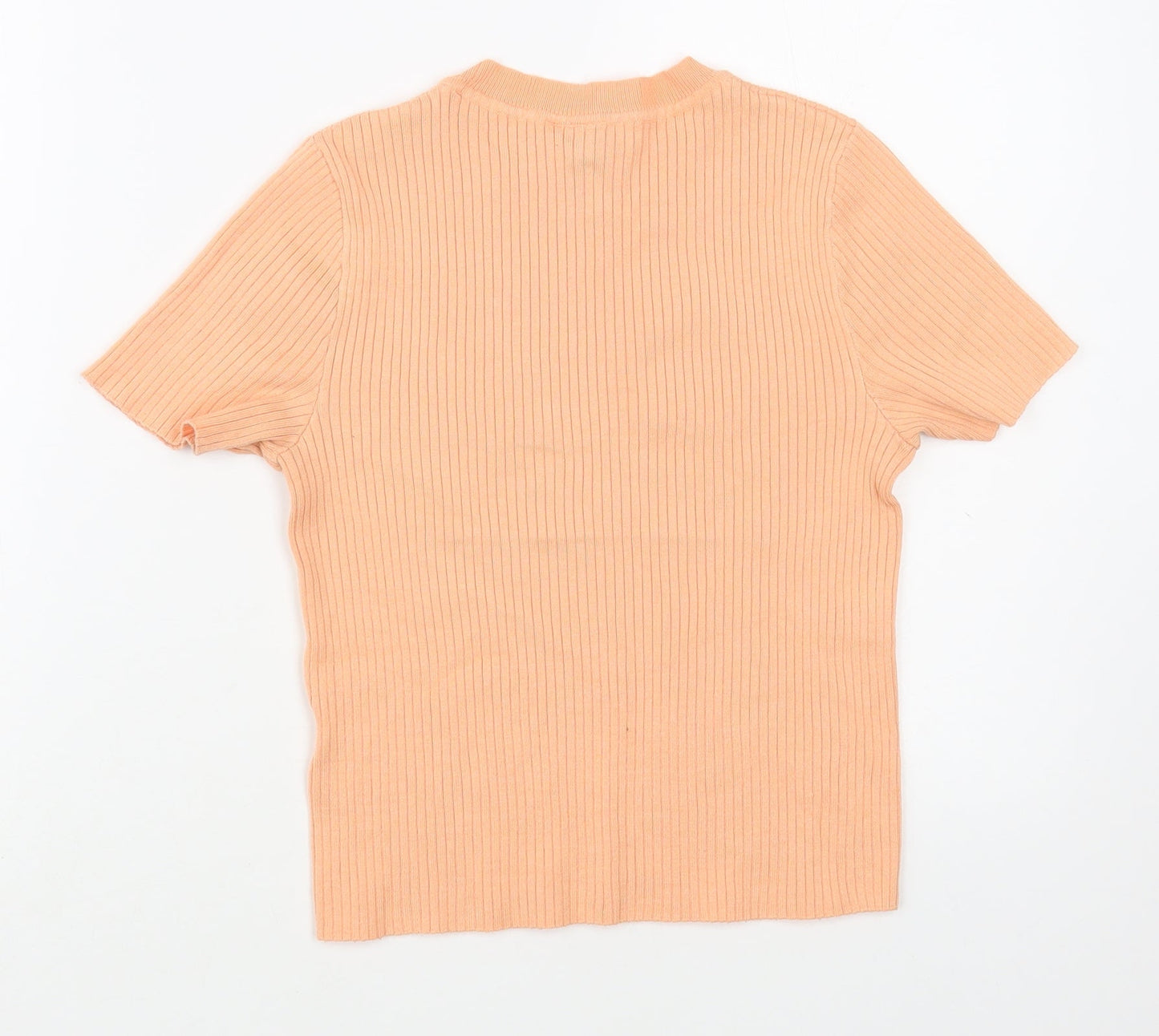 H&M Womens Pink  Polyester Basic T-Shirt Size S Crew Neck