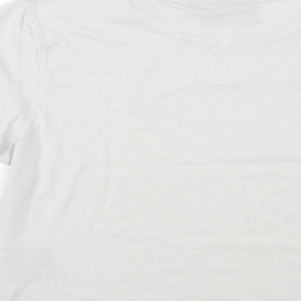 Voi  Womens Grey  Cotton Basic T-Shirt Size M Crew Neck