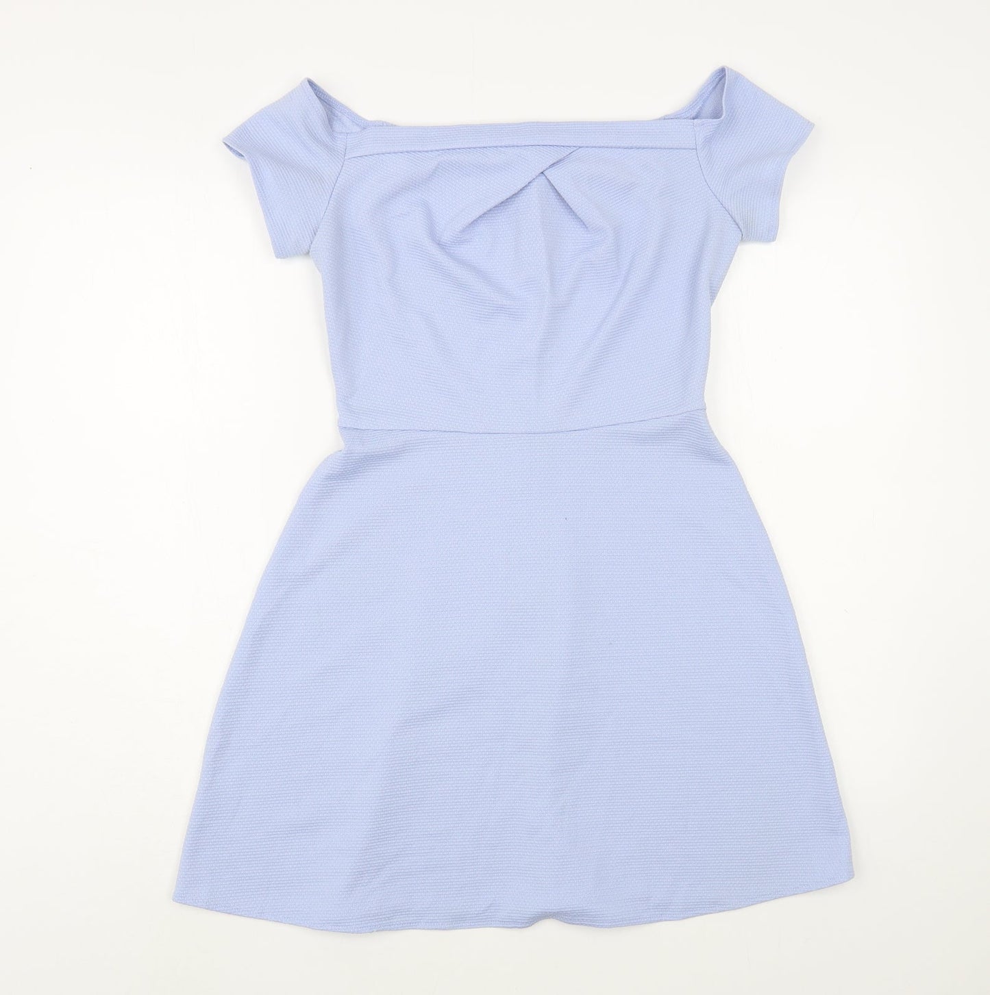 Love Womens Blue  Polyester Fit & Flare  Size S  Off the Shoulder Zip