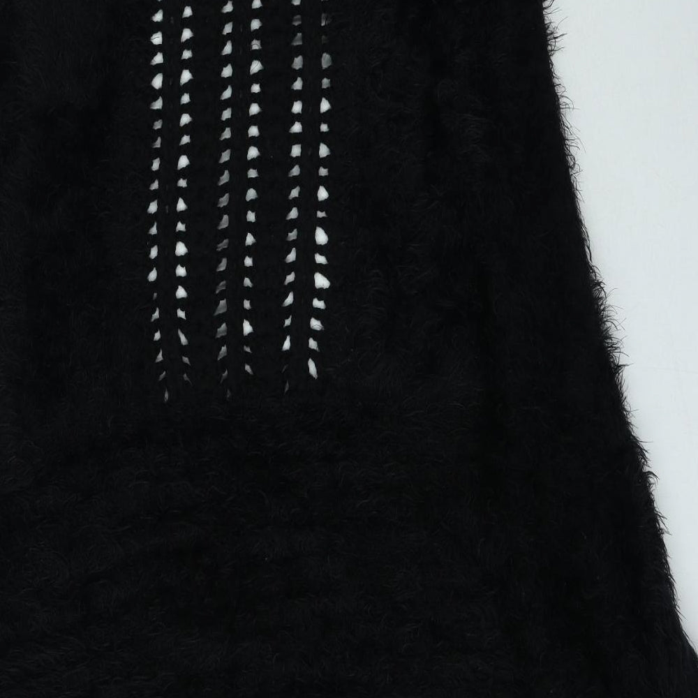 Apricot Womens Black V-Neck  Acrylic Cardigan Jumper Size M