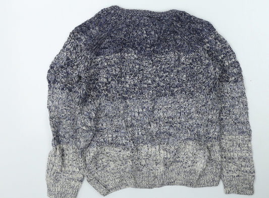 George  Boys Blue Round Neck  Acrylic Pullover Jumper Size M