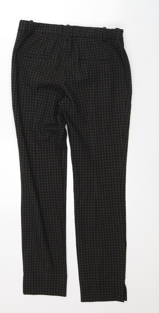 Zara Womens Brown Plaid Polyester Trousers  Size S L28 in Regular