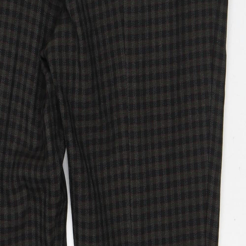Zara Womens Brown Plaid Polyester Trousers  Size S L28 in Regular