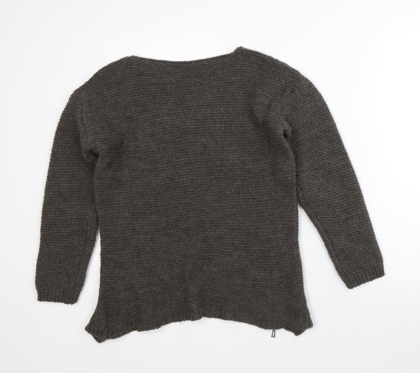 Preworn Womens Brown Round Neck  Acrylic Pullover Jumper Size S
