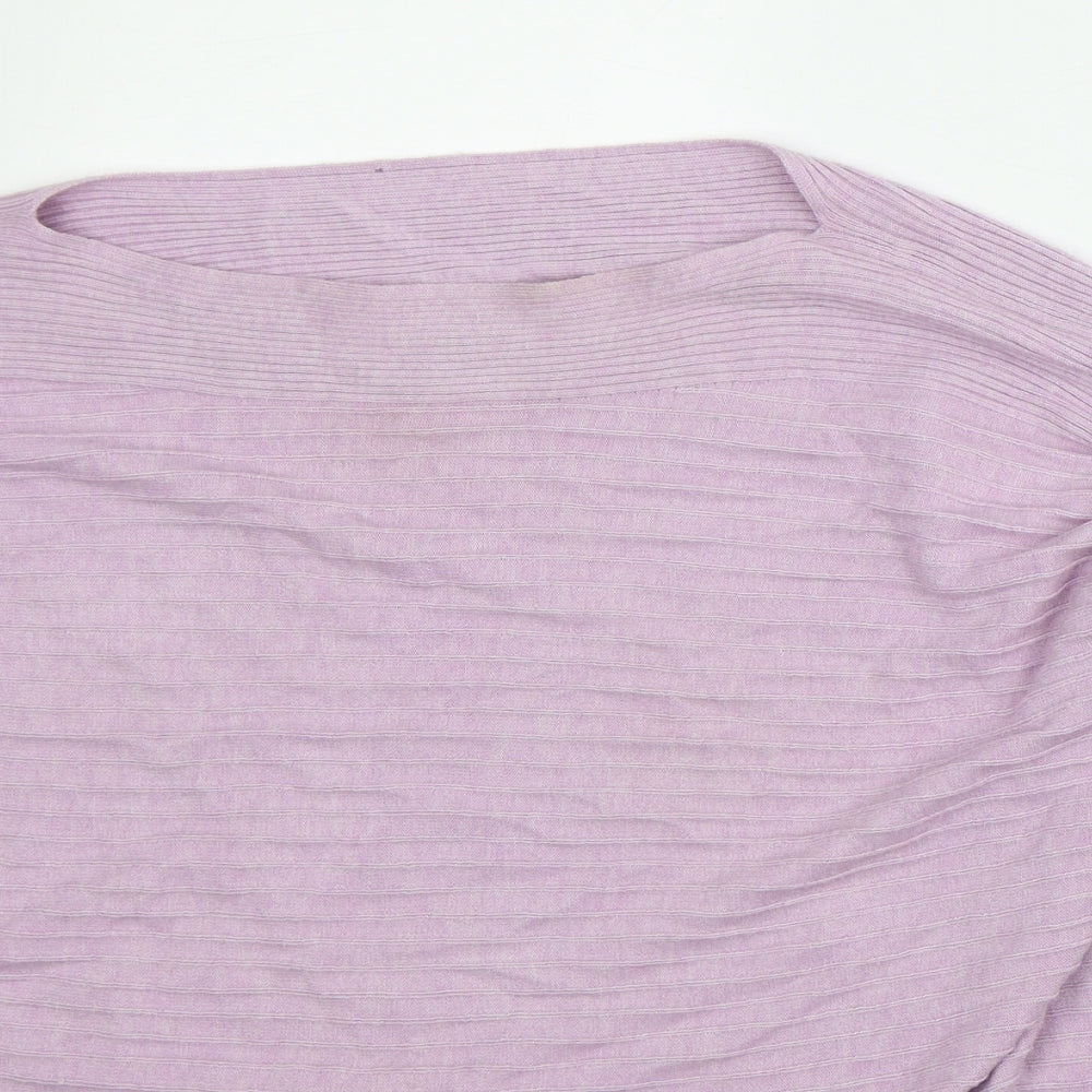 Preworn Womens Purple Round Neck  Polyester Pullover Jumper Size L
