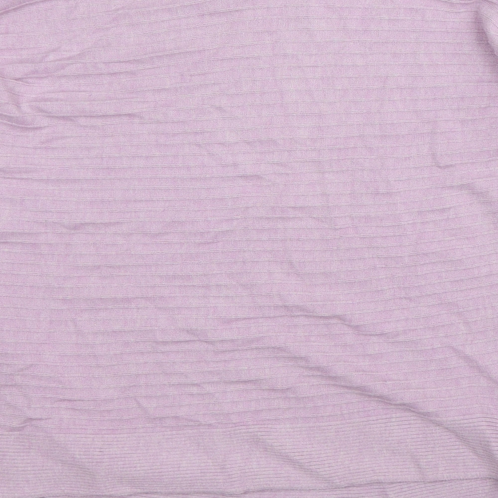 Preworn Womens Purple Round Neck  Polyester Pullover Jumper Size L
