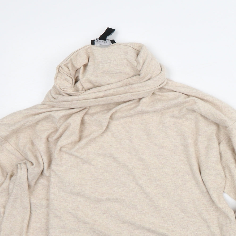 New Look Womens Beige  Polyester Pullover Sweatshirt Size S