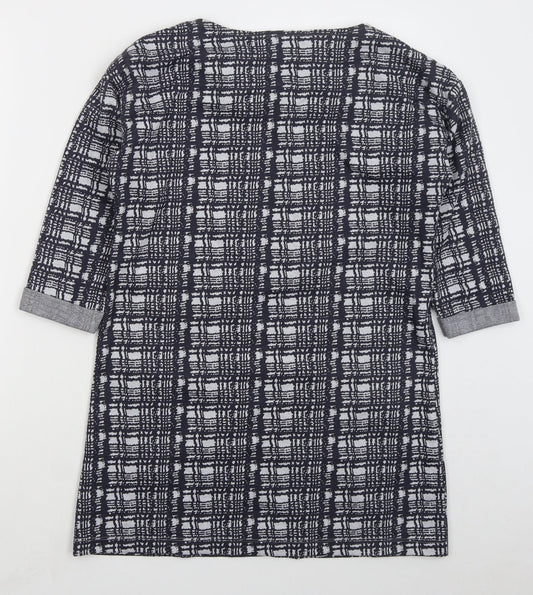 George Womens Grey Check Polyester Pullover Sweatshirt Size 12  Pullover