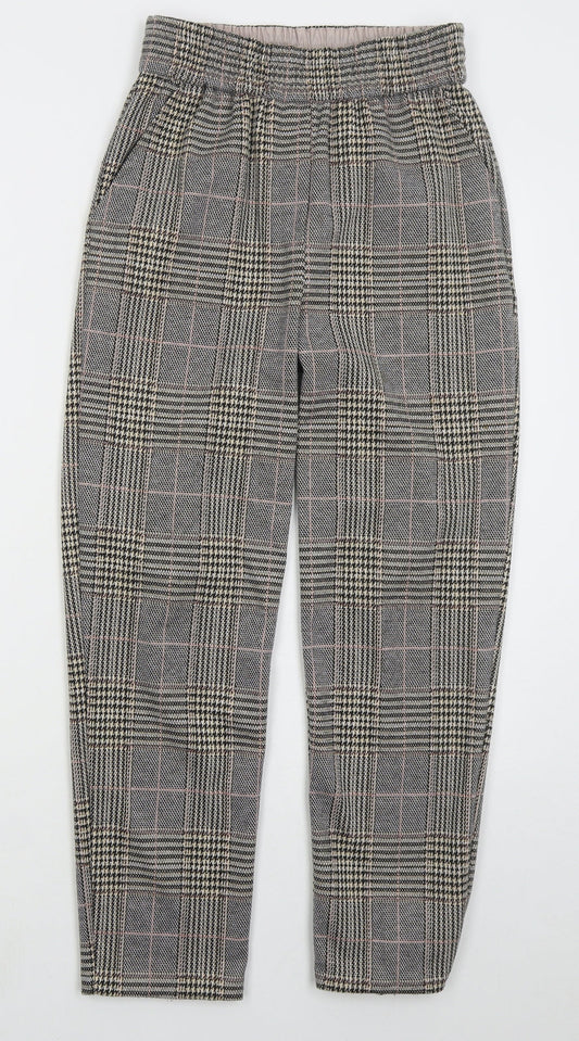 Primarl Womens Beige Check Polyester Trousers  Size 4 L25 in Regular